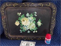 Hand painted metal serving tray