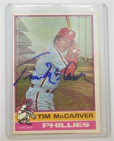 1976 Topps Tim McCarver Signed Baseball Card