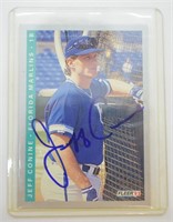 1993 Fleer Jeff Conine Signed Baseball Card