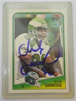 1988 Topps Clyde Simmons Signed Football Card