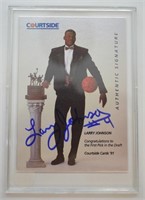 1991 Courtside Cards Autographed Larry Johnson Car