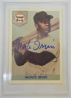 1992 Front Row Signed Monte Irvin Baseball Card