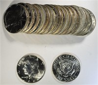 MIXED DATE BU ROLL OF 40% SILVER KENNEDY HALVES