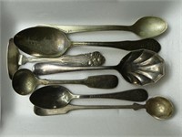7 ASSORTED SILVER PLATE TEA & COFFEE SPOONS