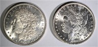 1881 & 1882-O MORGAN DOLLARS, CH BU