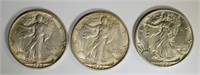 3-CH BU 1944-S WALKING LIBERTY HALF DOLLARS