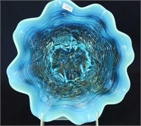 Rose Show ruffled bowl - blue opal