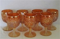 Lot of 7 Imperial Grape water goblets - marigold