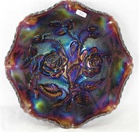 Open Rose 9" ruffled bowl - purple