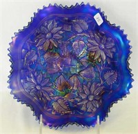 Poinsettia & Lattice ftd ruffled bowl - blue