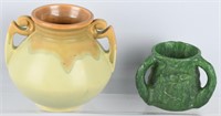 2-HANDLED POTTERY VASES, OWENS & MORE