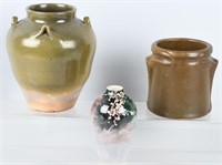3-POTERY VASES, JUGTOWN & MORE
