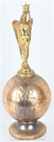 EARLY WINGED GODDESS ON GLOBE TROPHY