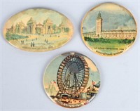 3- 1904 ST LOUIS EXPOSITION POCKET MIRRORS