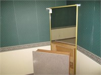 Mirror and wood stand