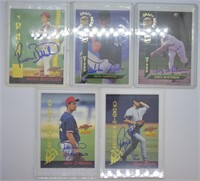 5 pcs. Authentic Signature Baseball Cards