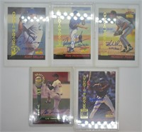 5 pcs. Authentic Signature Baseball Cards