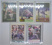 5 pcs. Signature Baseball Cards