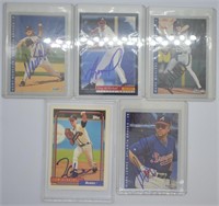 5pcs Atlanta Braves signature baseball cards