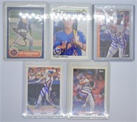 5pcs Mets autograph player cards