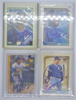 4pcs KC Royals signed baseball cards