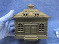 larger vintage cast iron bank (bank building)