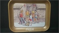 Signed Coca-Cola Kids In Front Of Store Metal