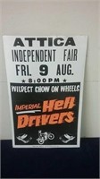 Vintage Helldrivers Advertising Sign Cardboard