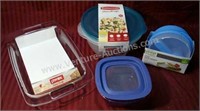 Asst. Rubbermaid Containers & Pyrex Bakeware