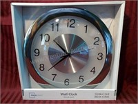 Mainstays 12" Brushed Chrome Wall Clock