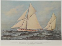 Currier and Ives Americas Cup Print