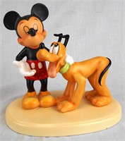 Disney Goebel  Mickey & Pluto w/4 Signatures