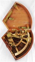 Cary London Antique Brass Sextant w/case