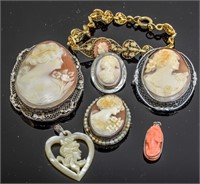Antique Cameo Jewelry Group