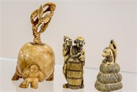 Three Asian Bone Carvings