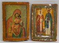 Two Antique Russian Orthodox Icons