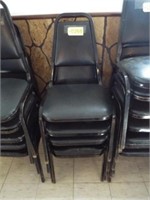 7- black padded chairs