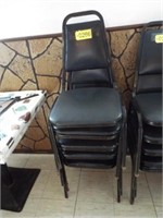 5- black padded chairs