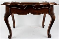 Furniture Vintage Beveled Glass Wood End Table