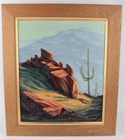 Art Robert Knusdon Desert Landscape Oil Painting