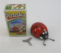 New in Box Metal Wind-Up Ladybug - Works