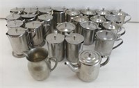 Large Lot of Stainless Coffee Creamers