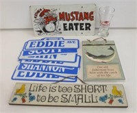 Large Lot of Signs & Novelty Plate