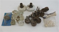 Antique Casters & Drawer Knobs -some are glass