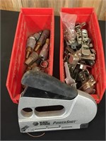 Lot of Cabinet Hinges and Stapler