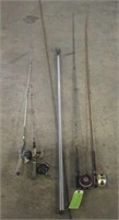(2) Fishing Poles, Fishing Spear & (2) Fly Fishing