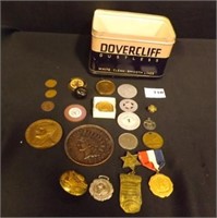 VARIOUS MEDALS, TOKENS, MEDALLIONS, OVERSIZED COIN