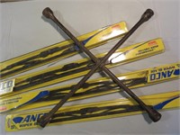 Windshield wiper blades, tire iron