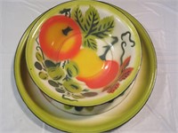 Tin Bowl and Tray