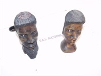 2 Carved Heads